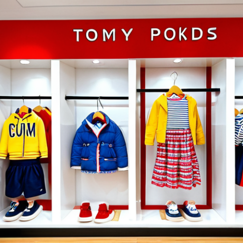 Home 25 **Image Prompt:** A vibrant and playful children's clothing collection display, showcasing both modern designs and classic styles. Focus on bright colors and high-quality fabrics, highlighting the comfort and durability of the garments. Include happy children interacting with the clothes. Brands like Beanpole Kids and Tommy Hilfiger Kids.