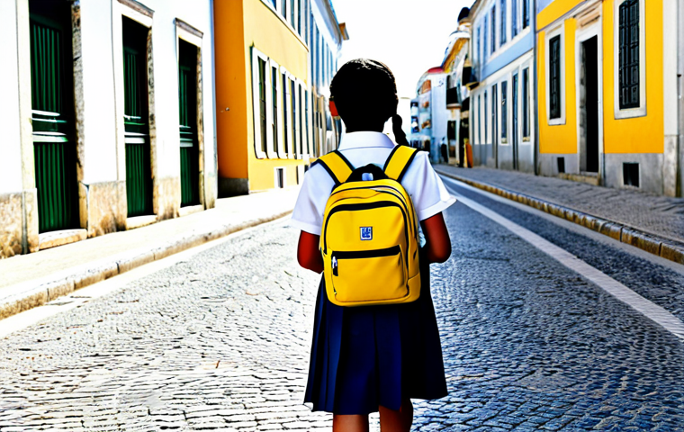 아동용 가방 브랜드 순위 - School Day**

"A young student, fully clothed in modest school uniform, walking to school on a sunny...