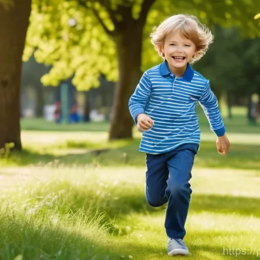 갭키즈의 클래식 디자인 - **Prompt:** A vibrant, full-body shot of two happy children, a girl aged 7 and a boy aged 5, activel...