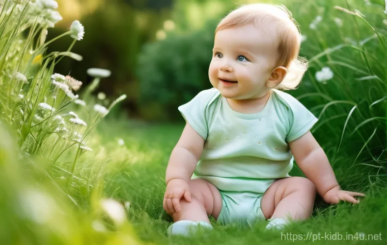 유명 아동복 브랜드 순위 - **Prompt 1: Serene Organic Comfort in a Garden**
    A joyful toddler, around 1-2 years old, with a ...