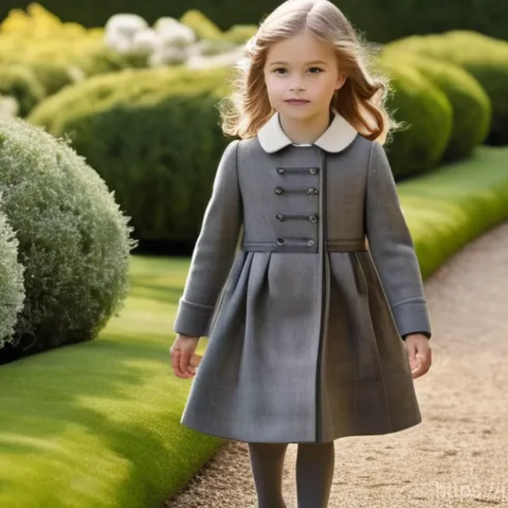 닥스키즈와 빈폴키즈의 차이 - **Daks Kids: Regal Park Stroll**
    A young girl, approximately 7 years old, is gracefully walking ...