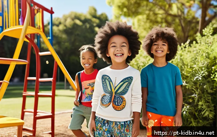 자라키즈와 H M 키즈의 가격대 - A vibrant and playful children's wardrobe scene featuring a diverse group of kids aged 3 to 8, dress...