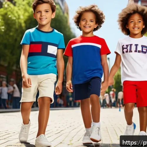 Home 33 타미힐피거 키즈와 버버리키즈 비교 - A vibrant scene showcasing children playing outdoors wearing Tommy Hilfiger Kids clothing: include b...