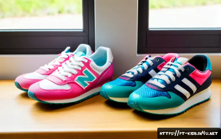 Home 17 슈펜키즈와 ABC마트 아동화 비교 - Photorealistic side-by-side comparison of two pairs of unbranded children’s sneakers on a clean ligh...